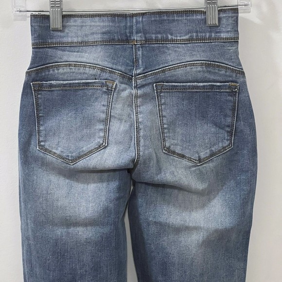 Coco + Carmen OMG Distressed Skinny Ankle Jeans Light Washed Pull On Pants Sz XS - Picture 6 of 11